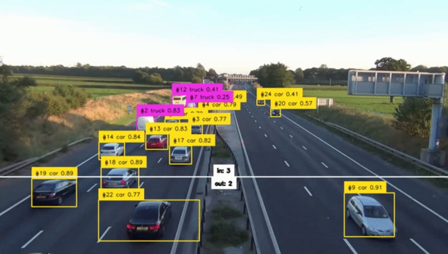 Vehicles Counting In and Out on Highway Using Computer Vision